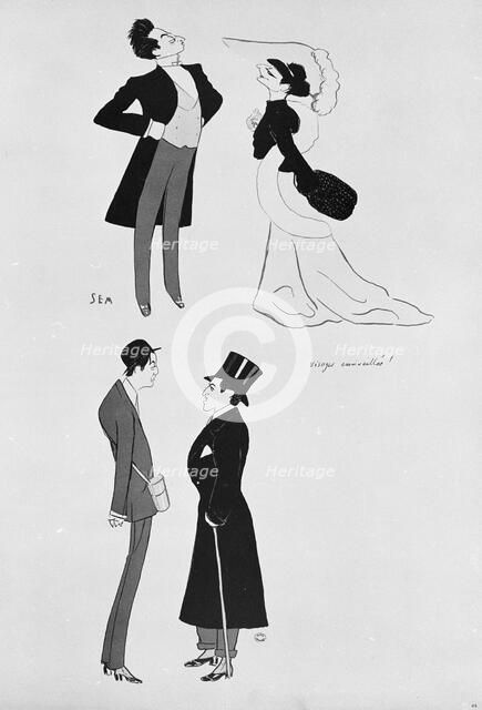 Le Prince Bassaraba de Brancovan, la Comtesse Anna de Noailles, Constant Say, le Comte..., 1904. Creator: Sem; (Georges Goursat) (1863-1934).