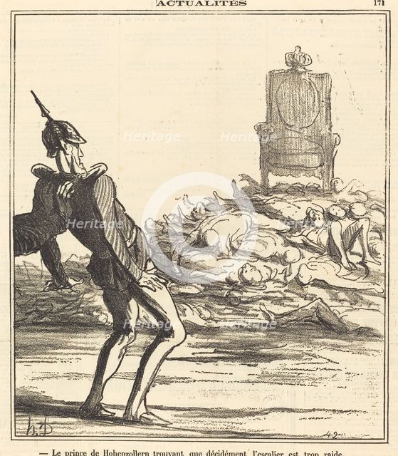 Le Prince de Hohenzollern..., 1870. Creator: Honore Daumier.