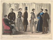 Le Progrès, for the Bulletin of Fashion, New York, No. 110, from Modes de Paris, February 1859. Creator: Unknown