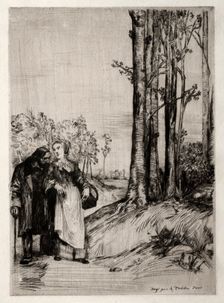 Le Promenade du convalescent, c. 1861. Creator: Alphonse Legros (French, 1837-1911)