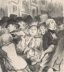 Le Public au Salon - un jour où l'on ne paye pas, 1852. Creator: Honore Daumier