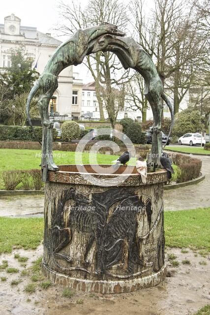 Le Puit des Levriers, Place Fernand Cocq, (1914-1920), c2014-2017. Artist: Alan John Ainsworth.