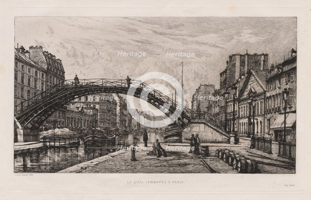 Le Quai Jemmapes à Paris, 1881. Creator: Lucien Gautier (French, 1850-1925).