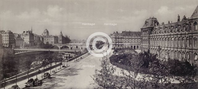 Le quai Pelletier et l'Hôtel de Ville (vue prise du quai de la Grève), 4ème arrondiss...c1845-1885. Creators: Frederic Martens, Goupil and Co.