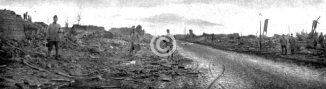 'Le Royaume de la Mort'; Jussy, un des villages les plus eloignes de l'ancien front ou l'ennemi put  Creator: Unknown.