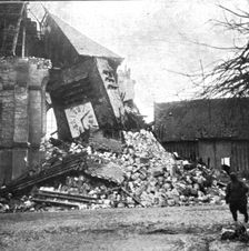 Le Royaume de la Mort'; Une des nombreuses eglises de village que l'ennemi a systematiquement detru Creator: Unknown