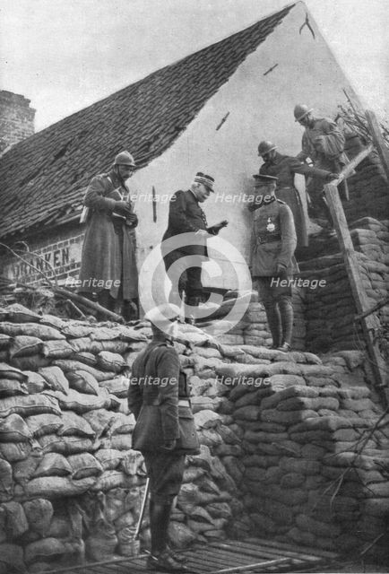 'Le roi Albert !er et le generalissime sur le front de l'armee Belge; accompagnes..., 1916. Creator: Unknown.