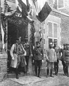 Le roi du Montenegro sortant du quartier general du general Gouraud 1916. Creator: Unknown