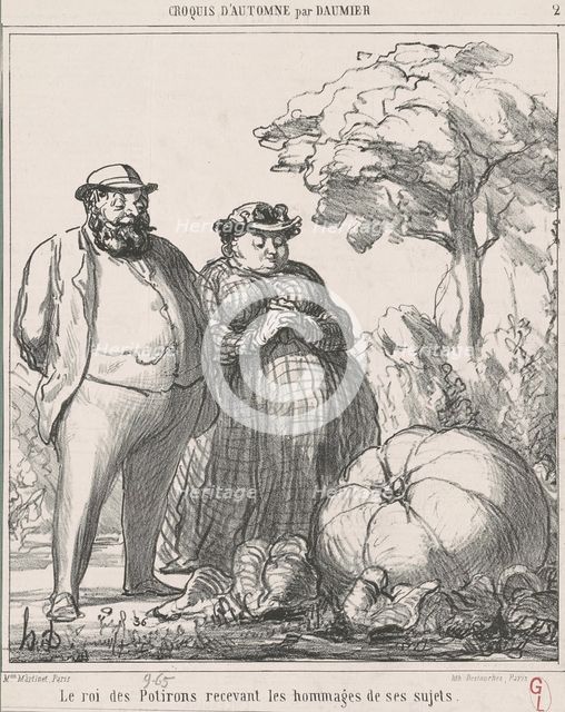 Le roi des potirons recevant les hommages de ses sujets, September 25, 1865. Creator: Honore Daumier.