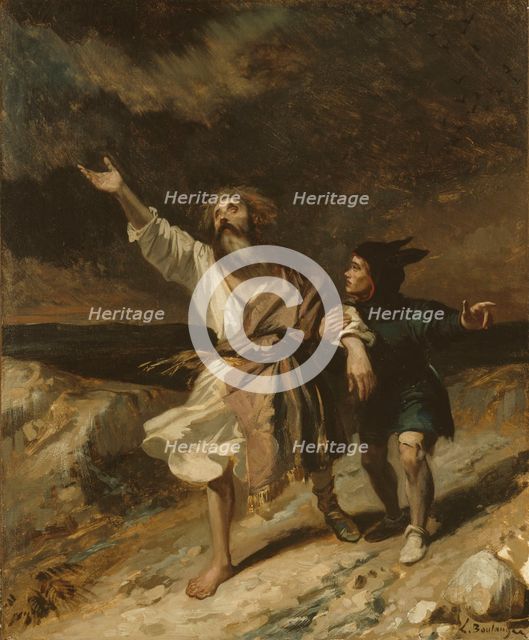 Le roi Lear et son fou pendant la tempête, 1836. Creator: Louis Candide Boulanger.