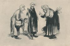 Le Roman Chez La Portière 1919. Artist: Jean Veber