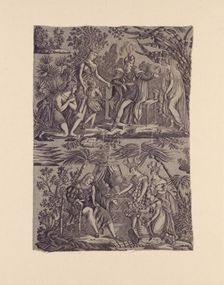 Le Romance du Cortés (The Song of Cortez) (Furnishing Fabric), Nantes, 1815. Creator: Favre-Petitpierre et Cie
