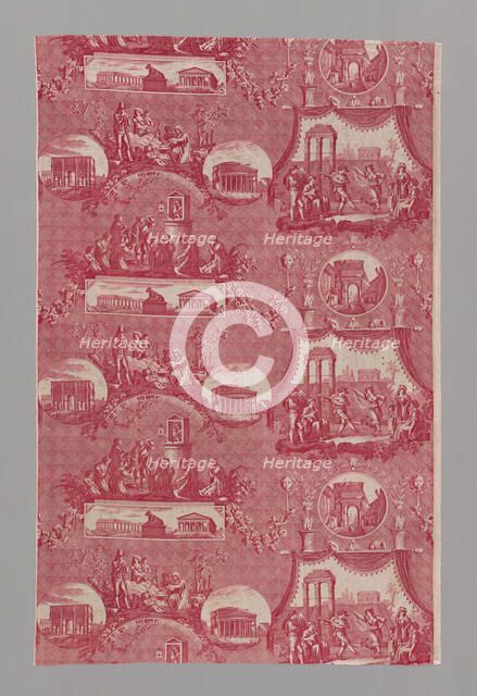 Le Romain (The Roman) (Furnishing Fabric), France, 1811/1821. Creator: Oberkampf Manufactory.