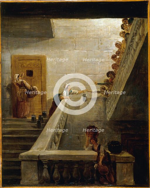 Le Ravitaillement des prisonniers à la prison de Saint-Lazare, c1794. Creator: Hubert Robert.