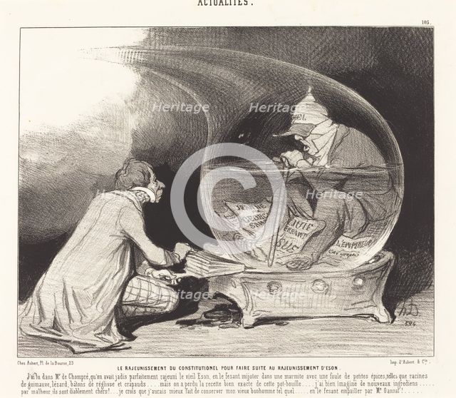 Le Rajeunissement du Constitutionnel..., 1844. Creator: Honore Daumier.