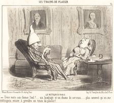 Le retour à Paris, 1852. Creator: Honore Daumier