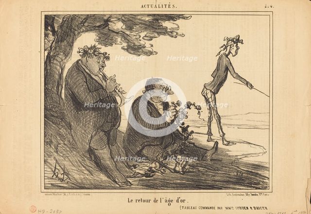 Le retour de l'age d'or, 1856. Creator: Honore Daumier.