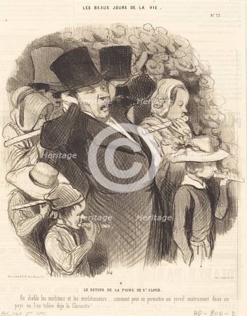 Le retour de la foire de St. Cloud, 1845.  Creator: Honore Daumier.