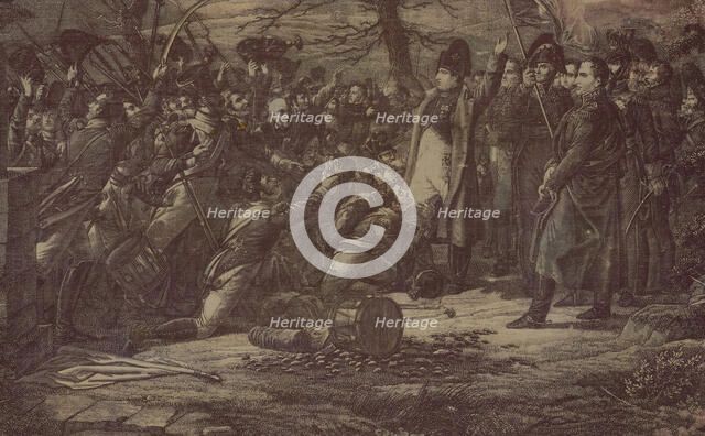 Le Retour de L'Ile d'Elbe (The Return from the Isle of Elba) (Furnishing Fabric), Nantes, c. 1830. Creator: Favre-Petitpierre et Cie.