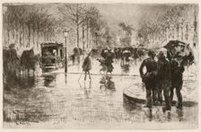 Le retour des artistes (The Return of the Artists), 1877. Creator: Felix Hilaire Buhot