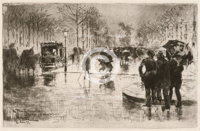 Le retour des artistes (The Return of the Artists), 1877. Creator: Felix Hilaire Buhot.