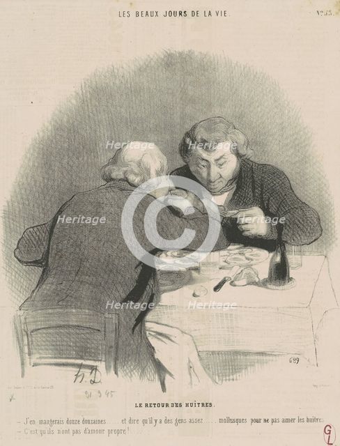 Le retour des huitres, 19th century. Creator: Honore Daumier.