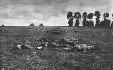 'Le Reve Ecroule; Des cadavres Allemands dans la plaine 1914. Creator: J Simont