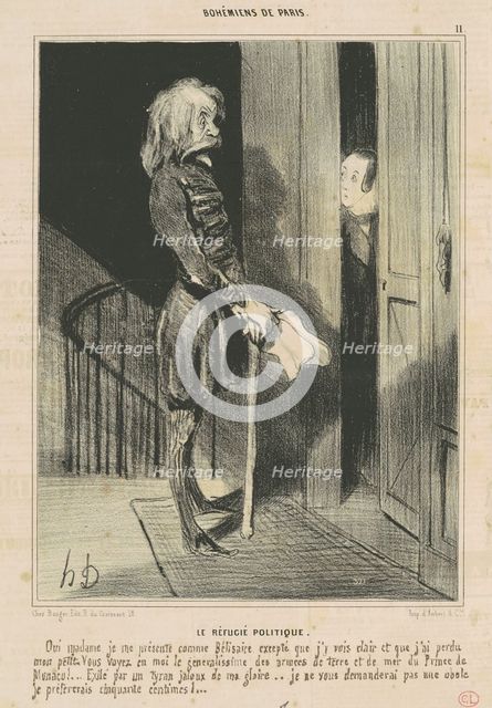 Le réfugié politique, 19th century. Creator: Honore Daumier.