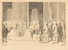 Le Reine annoncant a Mmme. de Bellegarde des juges et la liberte de son mari en mai 1, 1779. Creator: Antoine Jean Duclos