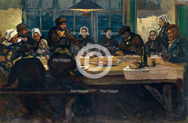 'Le Repas D'Adieu', 1899.Artist: Charles Cottet