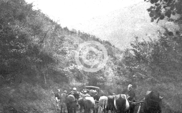 'Le repli et l'exode; Sur la route de Veles a Prilep, par le col de la Babouna', 1915 (1924). Creator: R. Marianovitch.