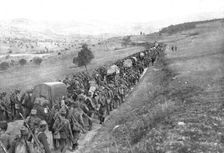 Le repli et l'exode; La retraite serbe, en octobre, sur Pritchina 1915 (1924) Creator: Vladimir Betzitch