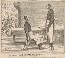Le restaurant de l'exposition, 19th century. Creator: Honore Daumier