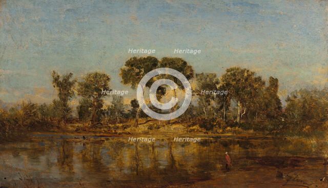 Le Rhône entre Arles et Avignon, between 1860 and 1865. Creator: Felix Francois Georges Philibert Ziem.