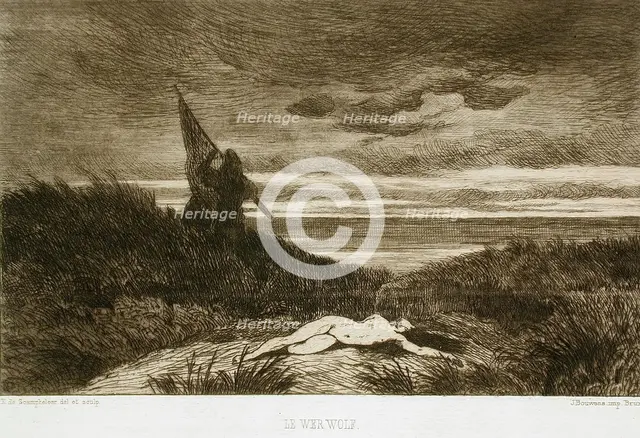 Le Werwolf, 1867. Creator: Félicien Rops.