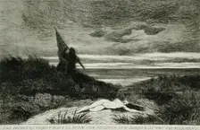 Le Werwolf. Inscription: Les pêcheurs virent dans la dune une fillette nue mordue au cou..., 1867. Creator: Félicien Rops