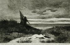 Le Werwolf. Inscription: Les pêcheurs virent dans la dune une fillette nue mordue au cou..., 1867. Creator: Félicien Rops