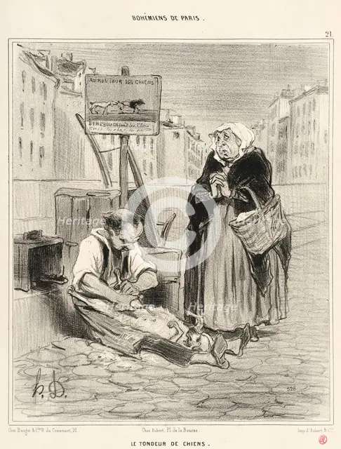 Le Tondeur de chiens, 1842. Creator: Honore Daumier.
