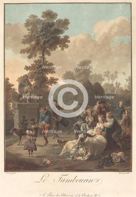 Le Tambourin, c. 1789. Creator: Charles-Melchior Descourtis.