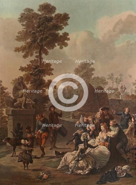 'Le Tambourin', (Tambourine), c1780, (1913). Artist: Charles-Melchior Descourtis.