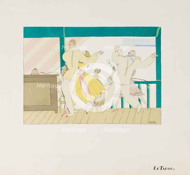 Le Tango, from: Sports et divertissements (Sports and Pastimes) by Erik Satie, 1914. Creator: Martin, Charles (1884-1934).