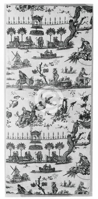 Le Temple de L'Amour (The Temple of Love) (Furnishing Fabric), Nantes, c. 1785. Creator: Gorgerat Frères et Cie.
