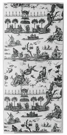 Le Temple de L'Amour (The Temple of Love) (Furnishing Fabric), Nantes, c. 1785. Creator: Gorgerat Frères et Cie