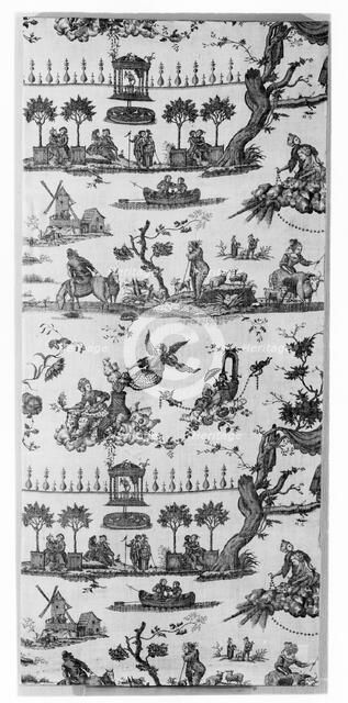 Le Temple de L'Amour (The Temple of Love) (Furnishing Fabric), Nantes, c. 1785. Creator: Gorgerat Frères et Cie.