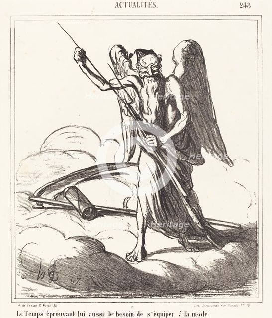 Le Temps éprouvant lui aussi le besoin de s'équiper à la mode, 1867. Creator: Honore Daumier.