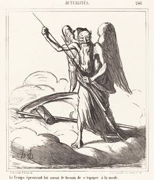 Le Temps éprouvant lui aussi le besoin de s'équiper à la mode, 1867. Creator: Honore Daumier