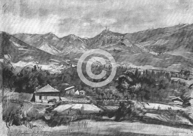 ''Le Terrain de l'offensive; Le massif du Sokoi et, a droite, la crete du massif du Dobropolje',1918 Creator: Unknown.