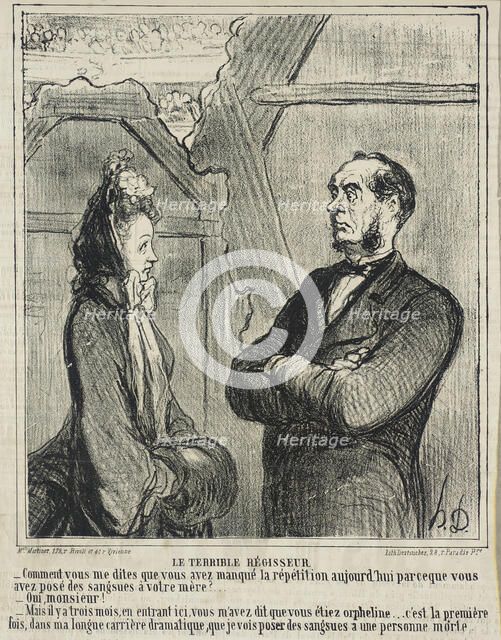Le Terrible Régisseur, 1864. Creator: Honore Daumier.