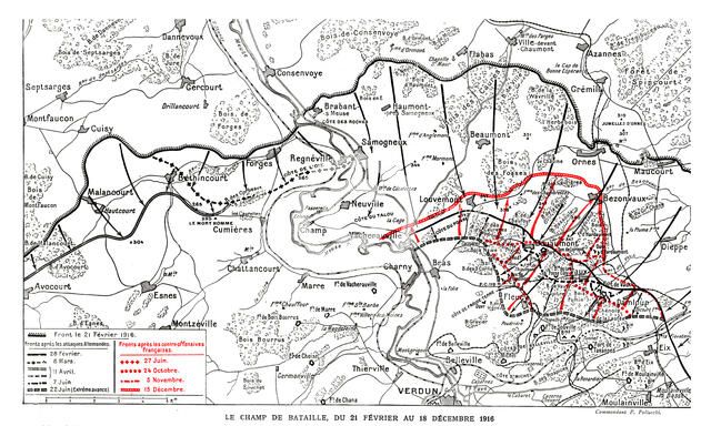 'Le Theatre de l'epopee de Verdun; Le champ de bataille du 21 fevrier au decembre 1916', 1916. Creator: Unknown.