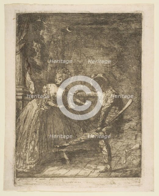 Le Theatre Italien. Creator: Gabriel de Saint-Aubin.